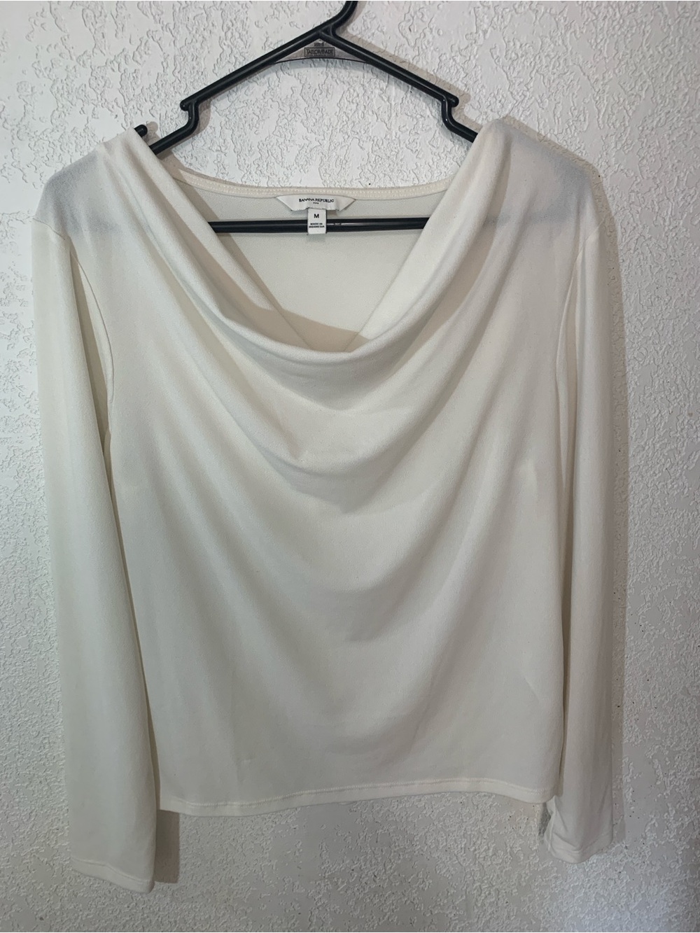 Banana Republic Cream Cowl Neck Long Sleeve Top